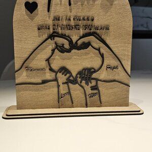 Engraved Family Wooden Plaque – “I love you”
